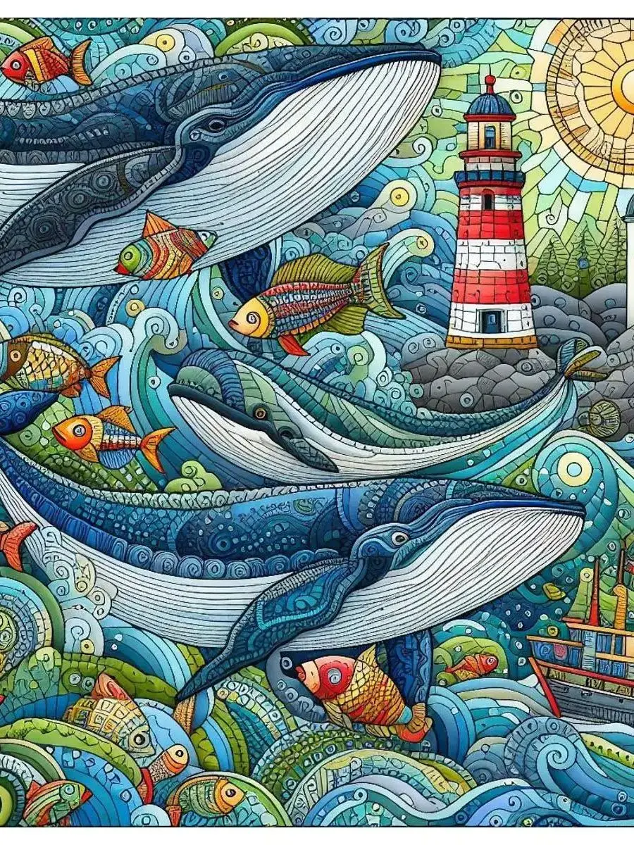 1 Stück 40x40 cm/15,74 Zoll Das Unterwasserkönigreich der Kugelfische Kreuzstich-Set DIY-Set 11CT/14CT als Geschenk für Wanddekoration – Detail 1