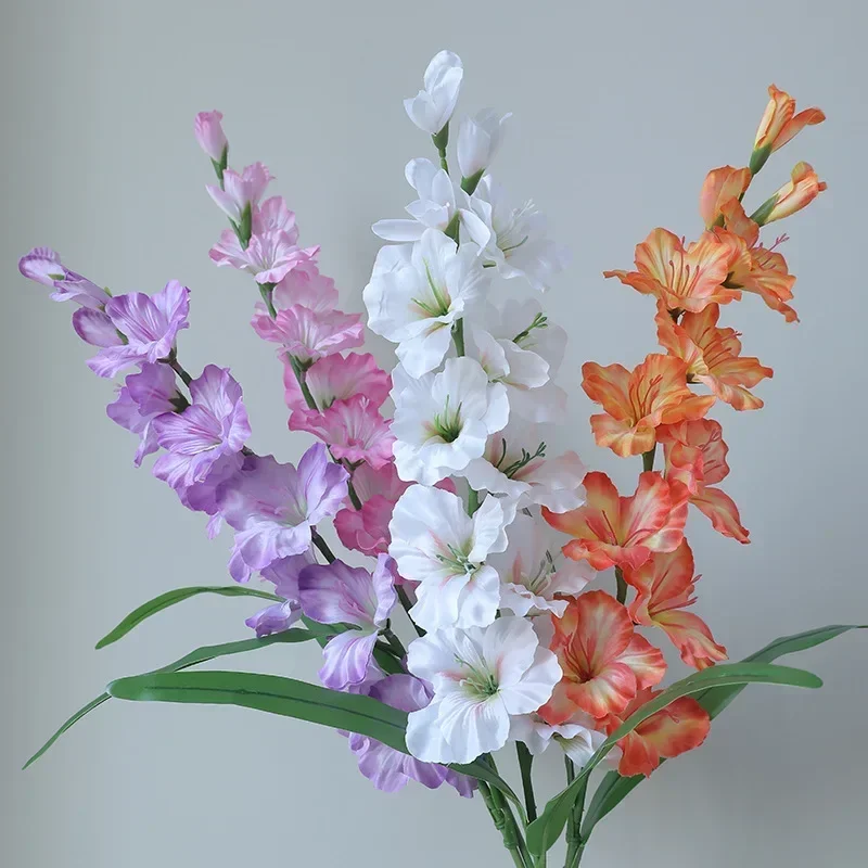 1PC Simulation Orchideen Blumen Real Touch Hause Dekoration Hochzeit Fotografie Requisiten Gefälschte Larkspur Blumen Dekoration Vase Dekor