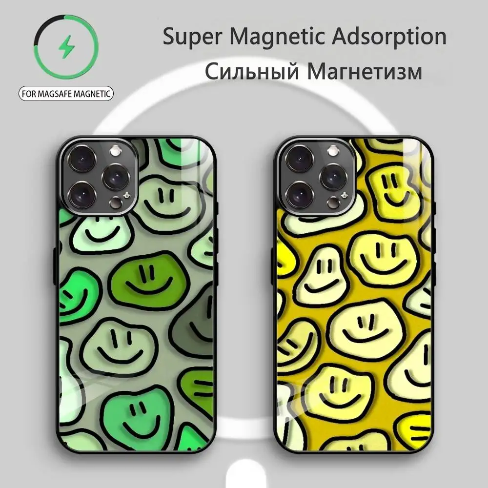 

C-Cute Smile A-Art Phone Case For iPhone17,16,15,14,13,12,11 Plus,Pro Max Magnetic For Magsafe Wireless Charging