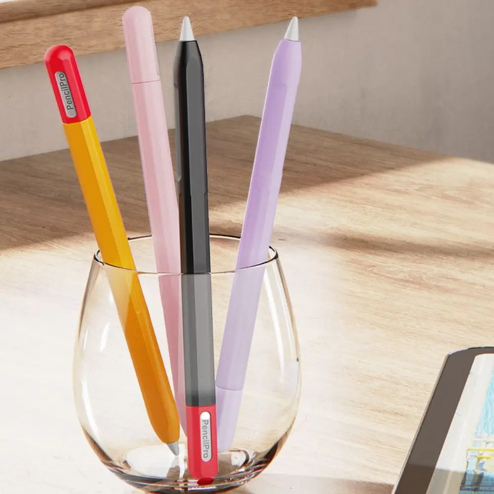 Silicone Tablet Pencil Case Anti Slip Shockproof Stylus Sleeve Ergonomic Waterproof Touch Screen Pen Cover for Apple Pencil Pro