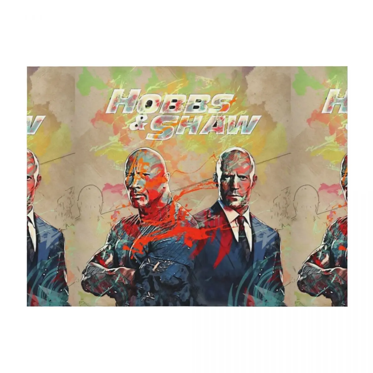 

hobbs and shaw contemporary art Throw Blanket Luxury Throw Cute Picnic christmas gifts Blankets