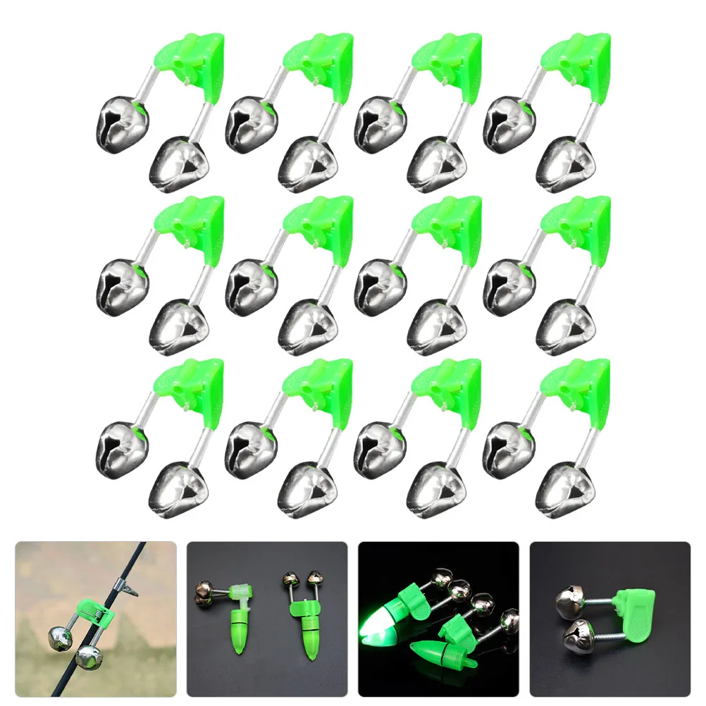 

30pcs Dual Alarm Bells Portable Sound Alert For Night Outdoor Fishing Rods Abs Alloy Fishing Accessories Gear Bells