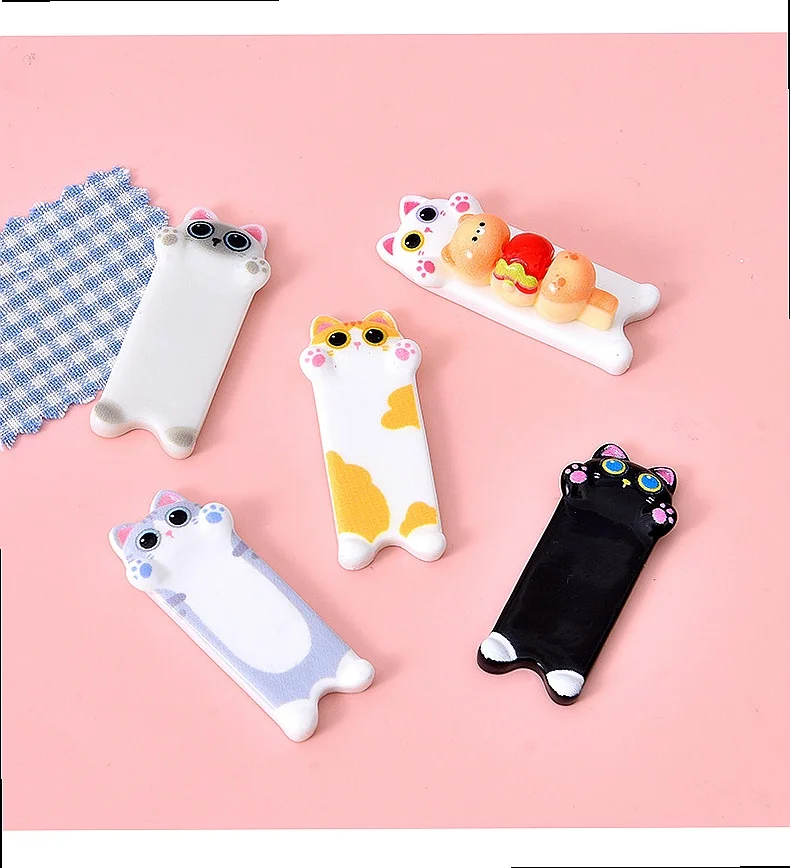 100pcs Kawaii Cartoon Cat Resin Flatback Cabochon DIY Accessoires Phone Case Hairpin Keychain Earring Scrapbook Decoration