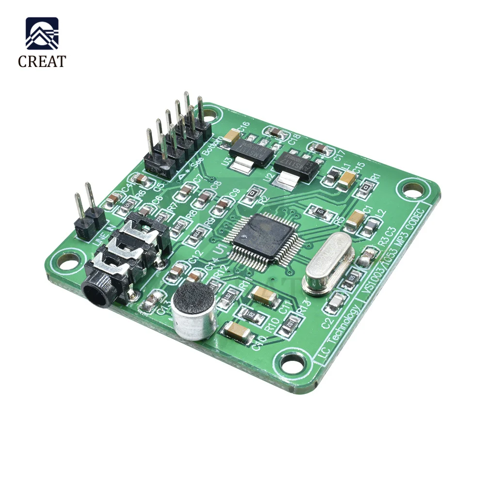 VS1053 MP3 Module Audio Decoder Encoding Board SPI Interface with Voice OGG WAV Recording Function For Microphone