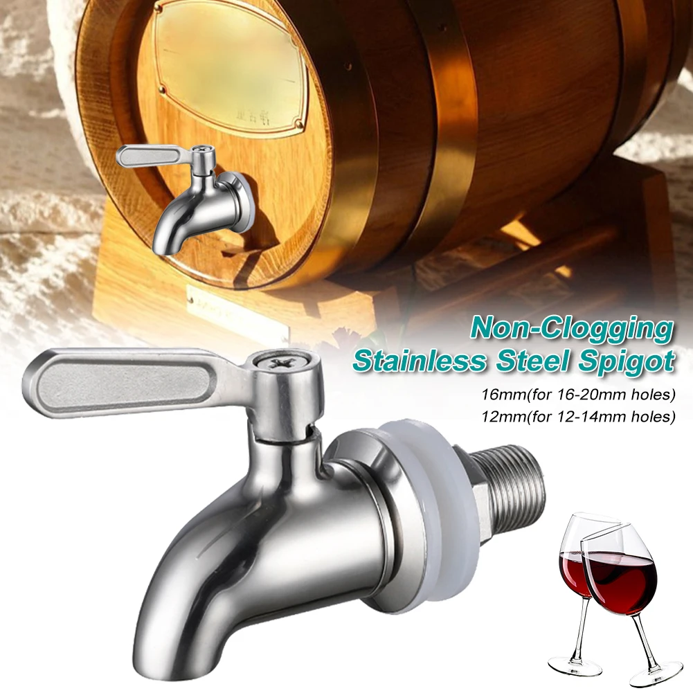 

Stainless Steel Wine Barrel Faucet Tap For Beverage Juice Hot Water Bucket Ball Valve Wine Jar 16mm/12mm Home Bar Accessories