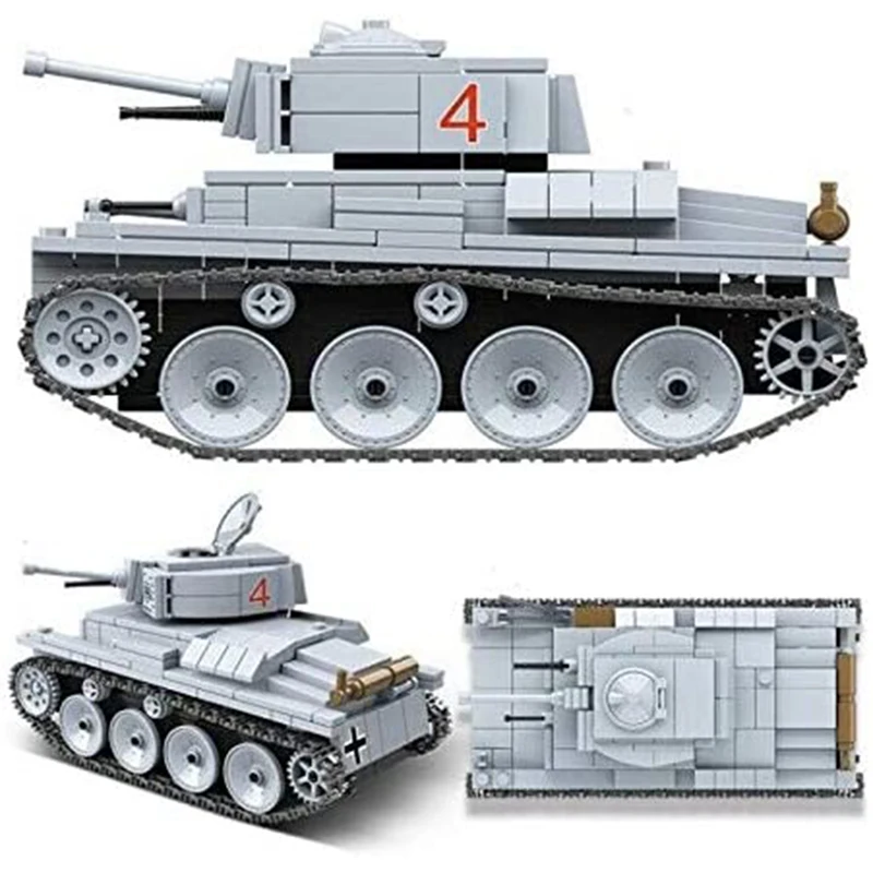 535 Piece Military Army Lt-38 Panzer Tank Panzerkampfwagen 38(t) Tank Set Building Block Set Vehicle Building Brick