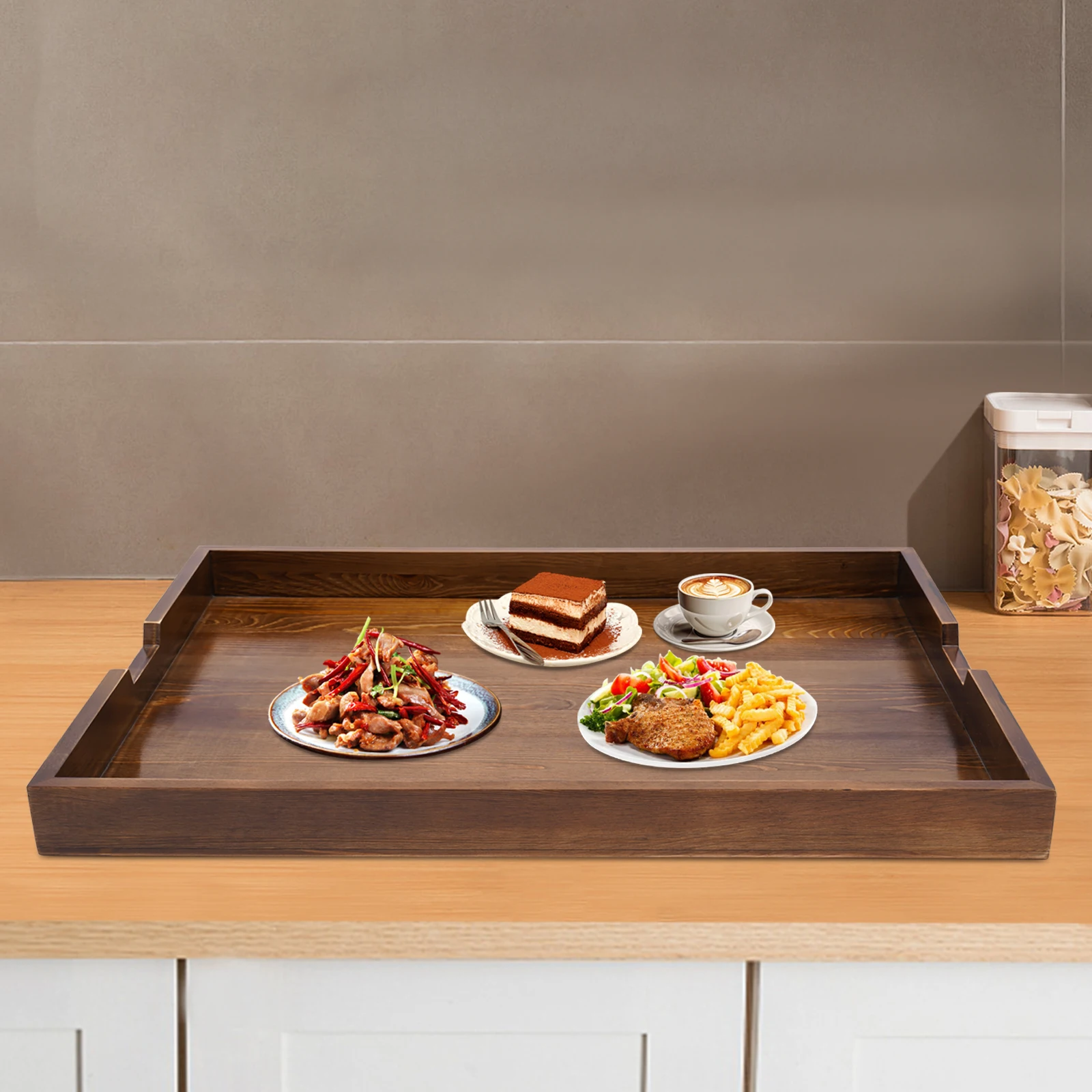 

Wood Noodle Board for Gas Stove and Electric Stove, Wooden Stovetop Cover Cutting Board for Counter Space