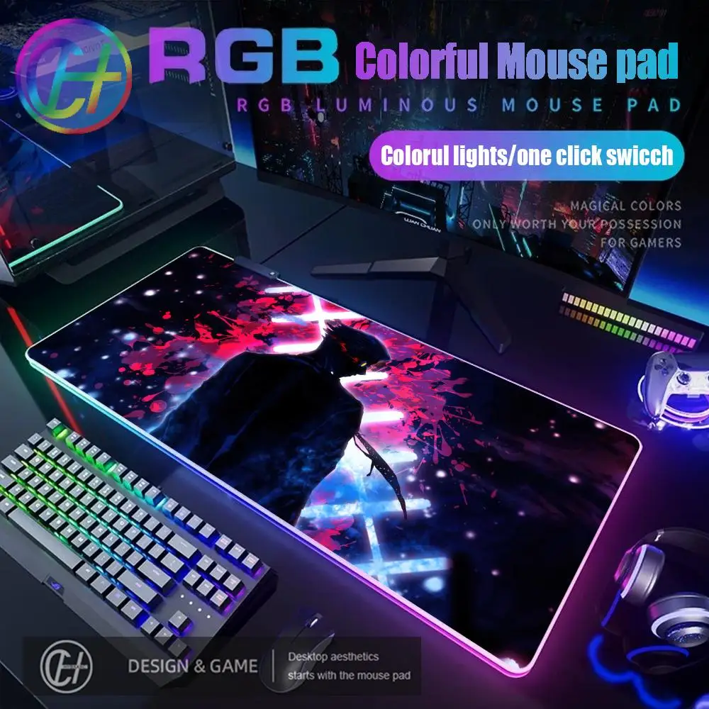 

Handsome characters K_kento N_nanami RGB mouse pad popular office keyboard pad with lock edge led desk mat Luminous
