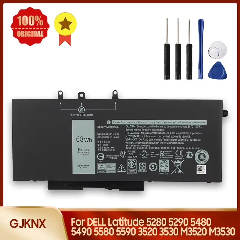 

Replacement Battery GJKNX For DELL Latitude 15 5591 5280 5290 5480 5490 5580 5590 3520 3530 M3520 M3530 Batteries With Tools