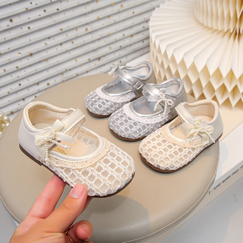 Kids Casual Flats Lace Soft Sole Breathable Toddler Princess Shoes Versatile Fashion 2026 New  Baby Girls Mesh Shoes Trendy