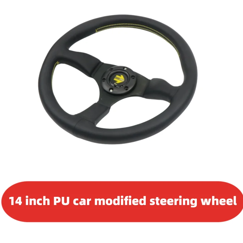 

14 Inch Car Modified Steering Wheel PVC Competitive Sports Steering Wheel 350mm Universal For Racing Tracks