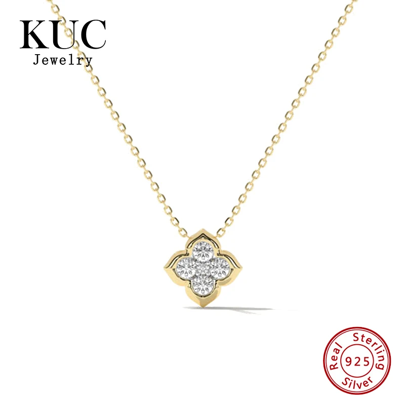 Elegant Light Luxury Mujer Joyeria De Plata 925 Sterling Silver Flower Zircon Collares Pendant Necklaces