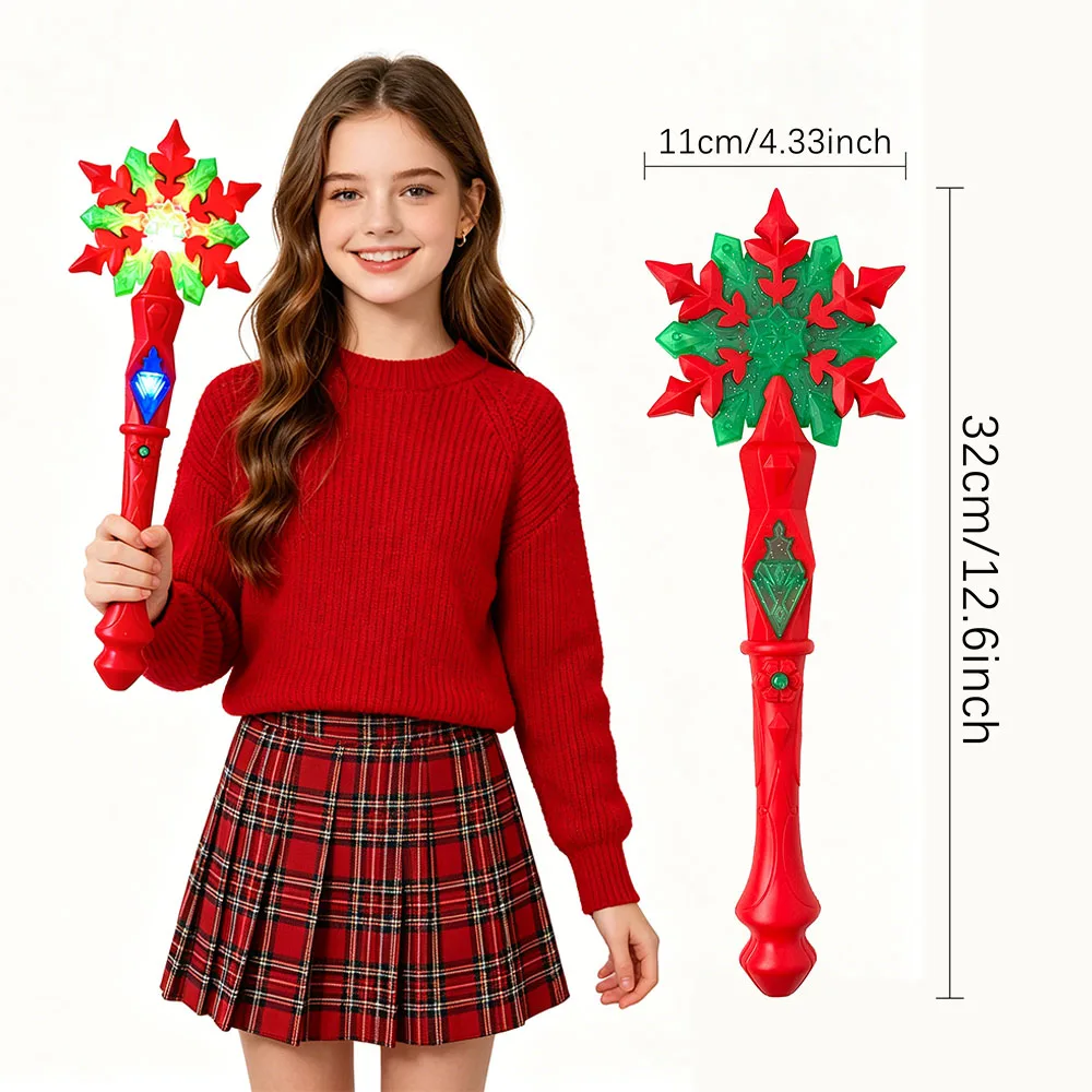 Christmas Ice Princess Fashion Wand, Christmas Party Costume Scepter, Holiday Party Fashion Wand, Classic Color Scheme with Sparkling Snowflake Magic Wand, Girls' Dream Princess Scepter, Fashionable Costume Wand Birthday Gifts, Holiday Gifts, Party Favors, Christmas Gifts, Halloween Gifts