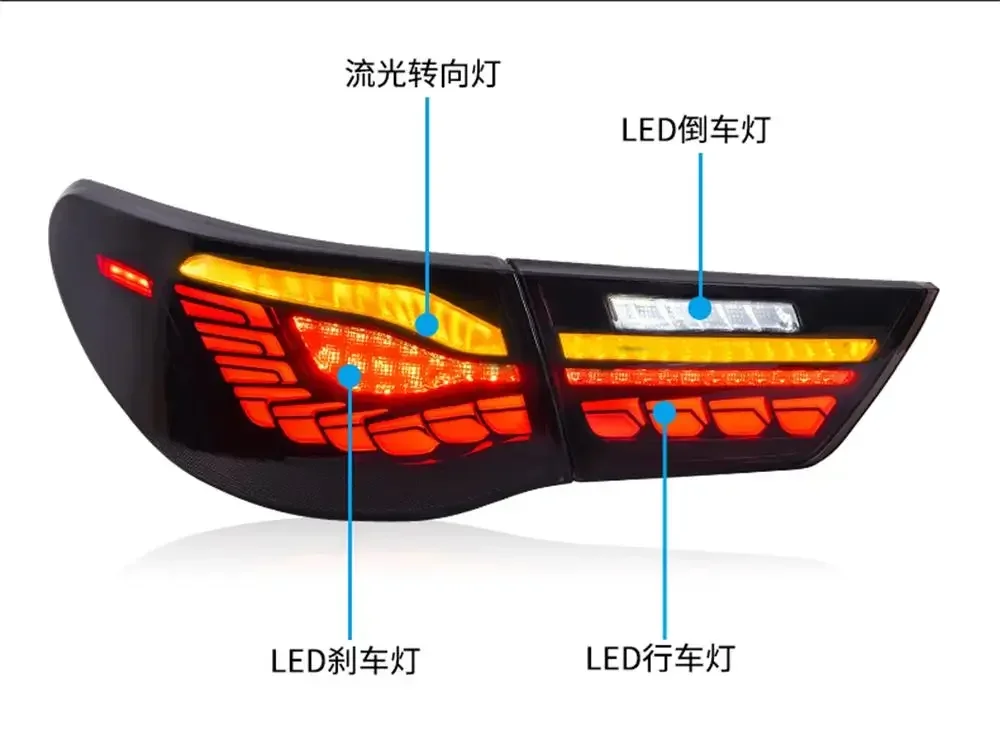 For 2013 - 2018 Toyota Mark X LED Tail light Assembly Modification Dragon Scale Model LED Running Water Steering LED Taillight