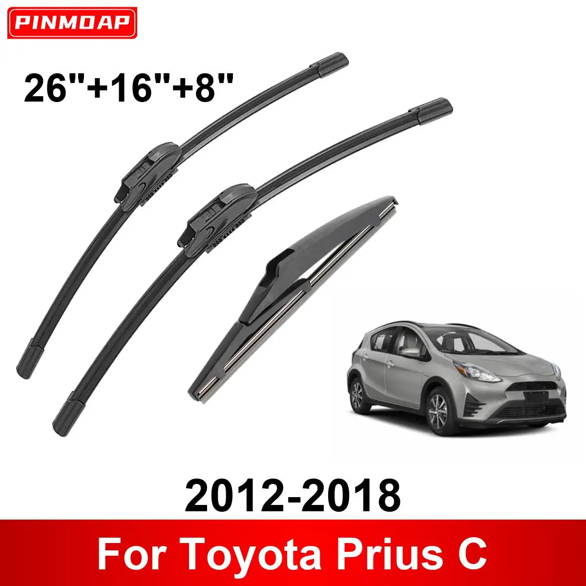 1/2/3/4/6PCS Auto Wischer Für Toyota Prius C 2012-2018 vorne Hinten Wischer Klingen Pinsel Cutter Auto Zubehör 2015 2016 2017 2018