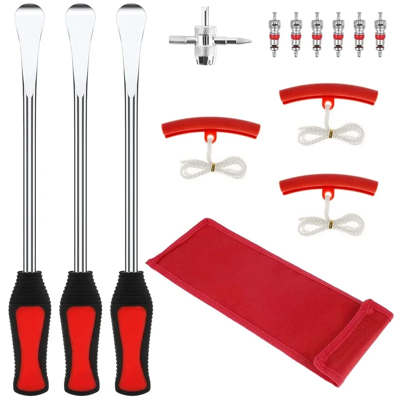 Professional Tire Removal Spoon Crowbar, Tire Changing Rod with Wheel Hub Protector for Car Motorcycle Bike Tire Replacement Rep