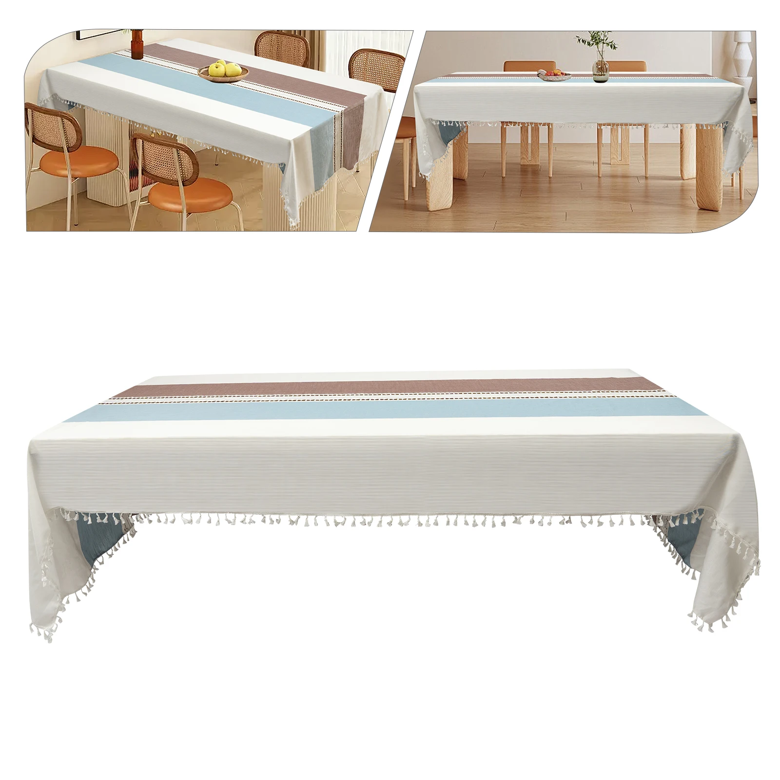 

Waterproof Tablecloth - Home Cotton and Linen Dining Table Cover, Modern Minimalist Desk Mat