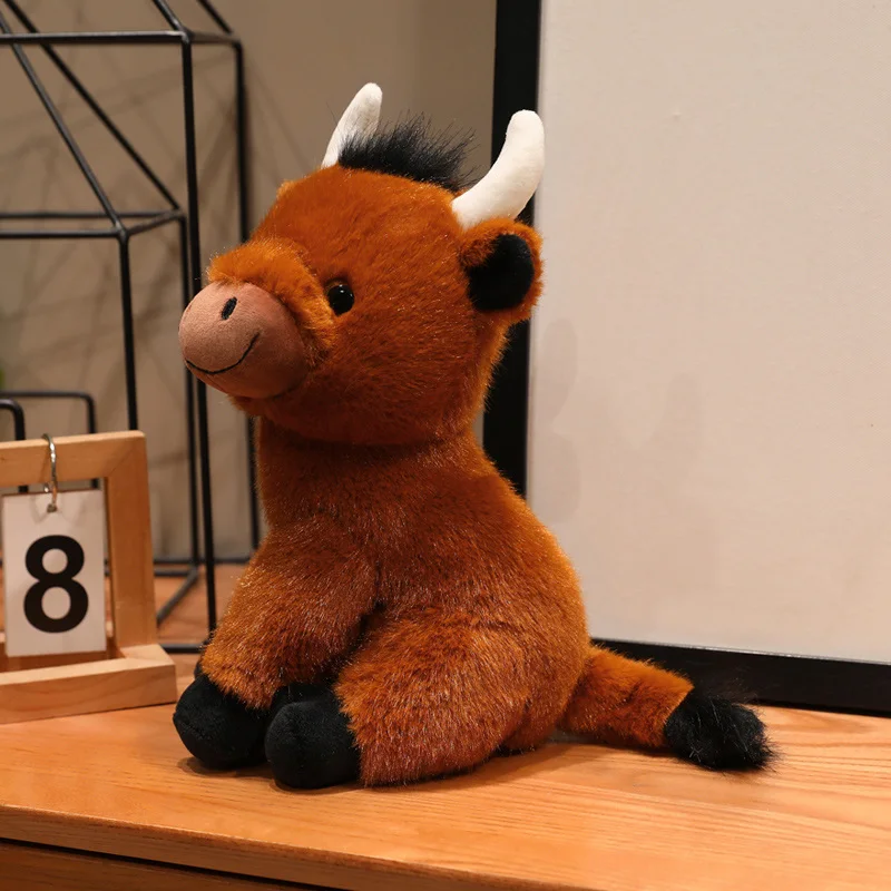 27 cm mignon bétail des Highlands en peluche jouet réaliste bétail des Highlands peluche poupée cadeau classique pour les enfants Ranch Souvenirs