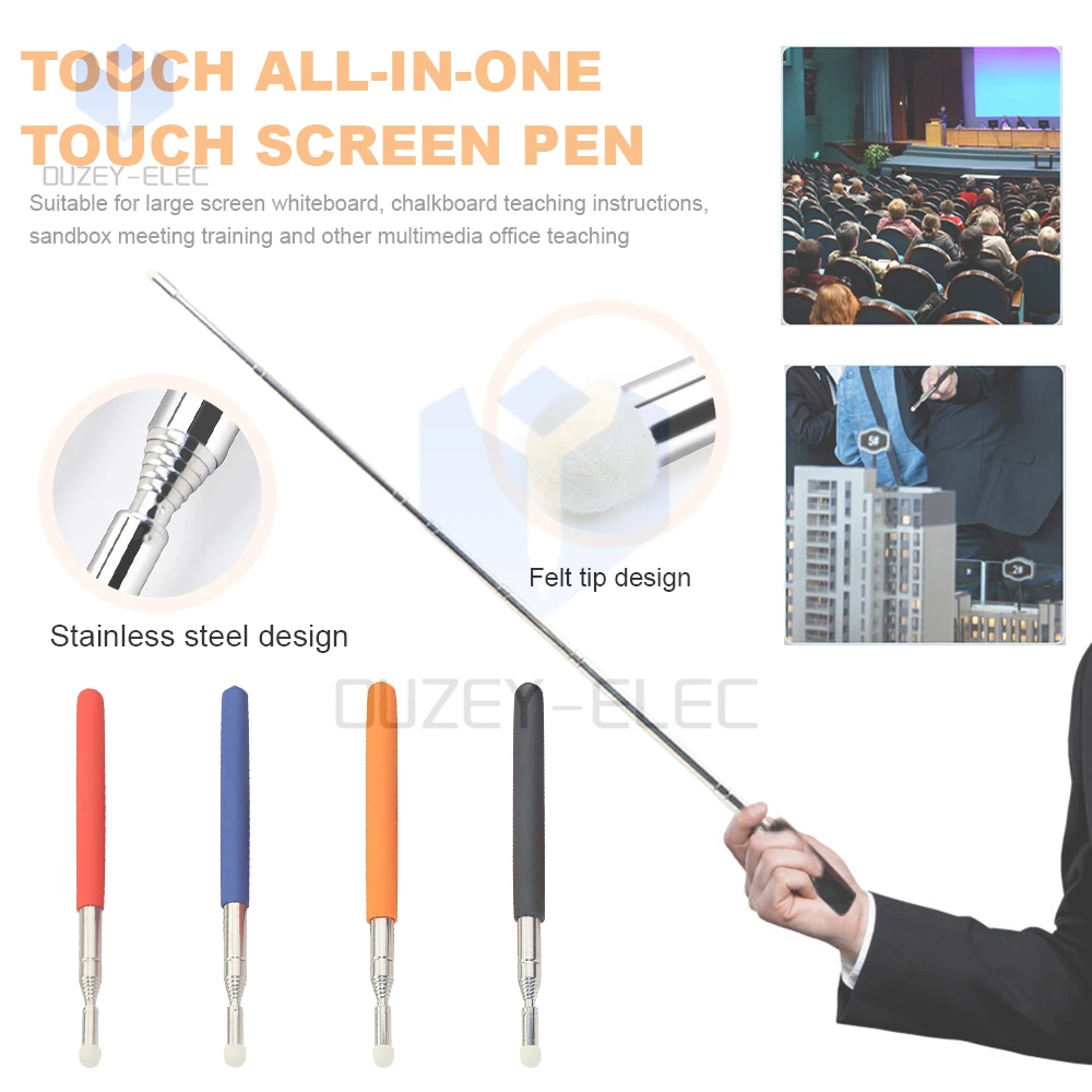 Whiteboard Pen 1 Meter Stainless Steel Telescopic Pointer Teacher Handheld Presenter Classroom Whiteboard Pointer Teaching Point