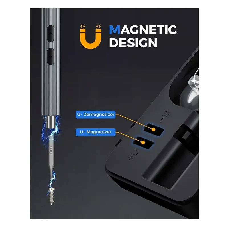 F-F Mini Electric Screwdriver,58-In-1 Electric Screwdriver Kit With 48 Magnetic Bits, For Phone Watch Camera Laptop