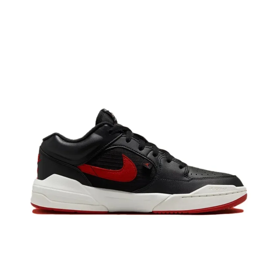 Nike new listing Stadium 90 comfortable shock-absorbing low-top basketball shoes men's sneakers black and red colorway