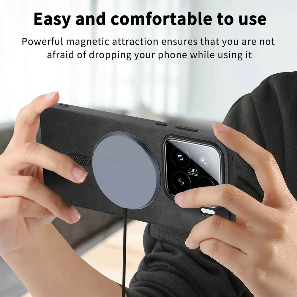 Luksusowe etui z magnesem do bezprzewodowego ładowania, bumper, funda na Xiaomi 15 15T 17T 5G, odporne na wstrząsy etui na telefon Mi 15 17 T, tylna obudowa — zdjęcie produktu 4