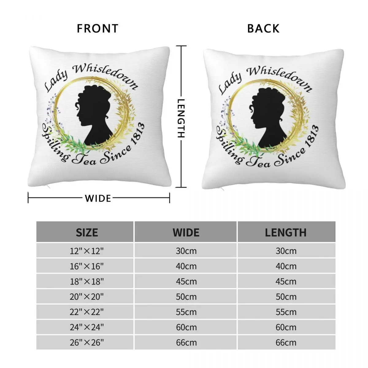 Lady Whistledown Featherington Square Pillowcase Polyester Linen Velvet Zip Decorative Throw Pillow Case Home Cushion Cover 18