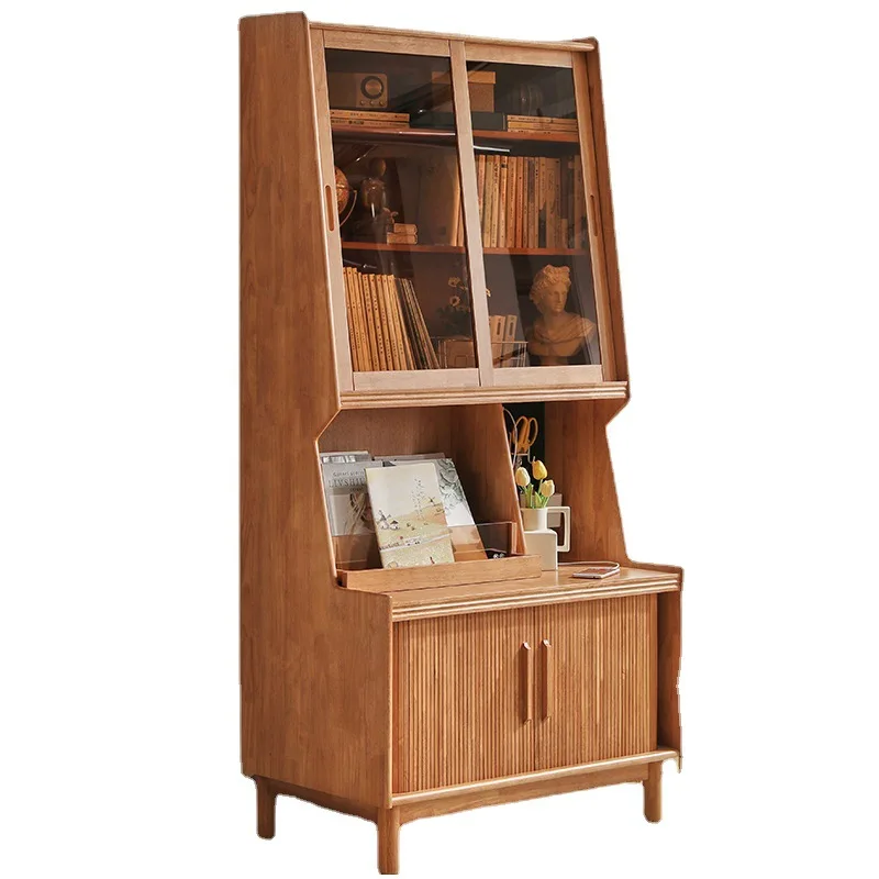 

Solid wood bookcase Floor-to-ceiling bookcase Glass bookcase with door Dust-proof locker File cabinet