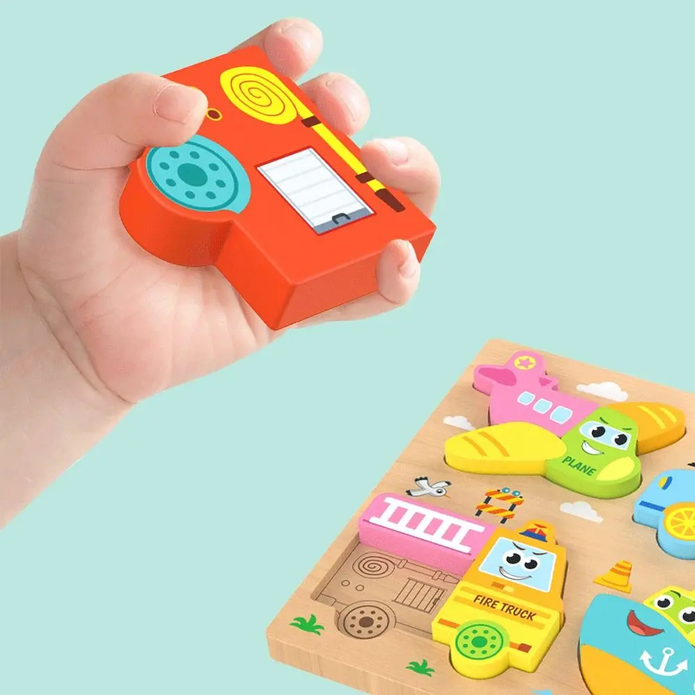 Multicolor Wooden 3D Puzzle Fruits Dinosaur Hand-eye Coordination Early Education Puzzle Cartoon Animal Animals Jigsaw