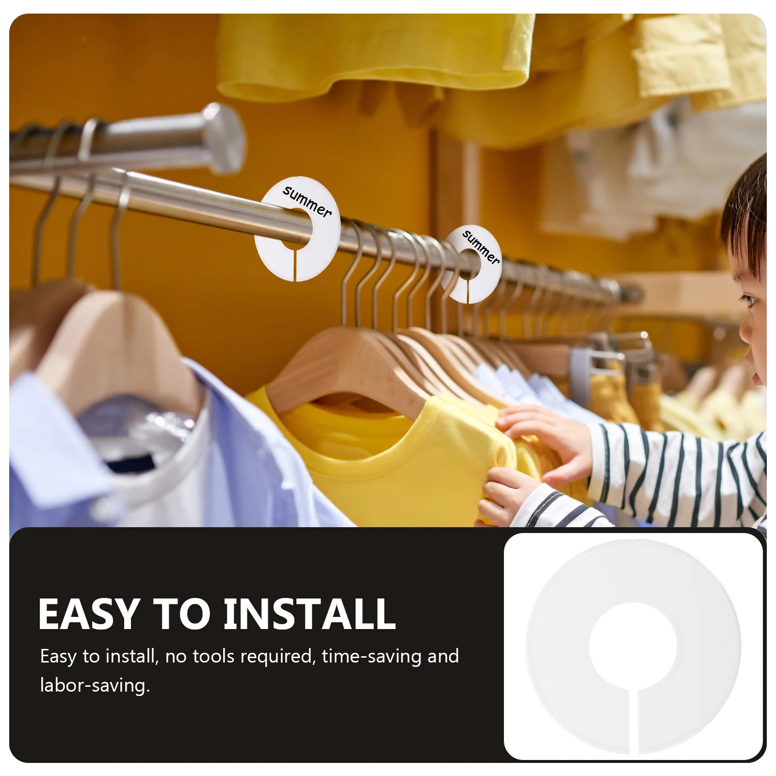 

1 Set Of Clothes Size Wardrobe Closet Organization Plastic Hanger Separators Baby Clothing Rack Dividers Abs Sorting Tool For