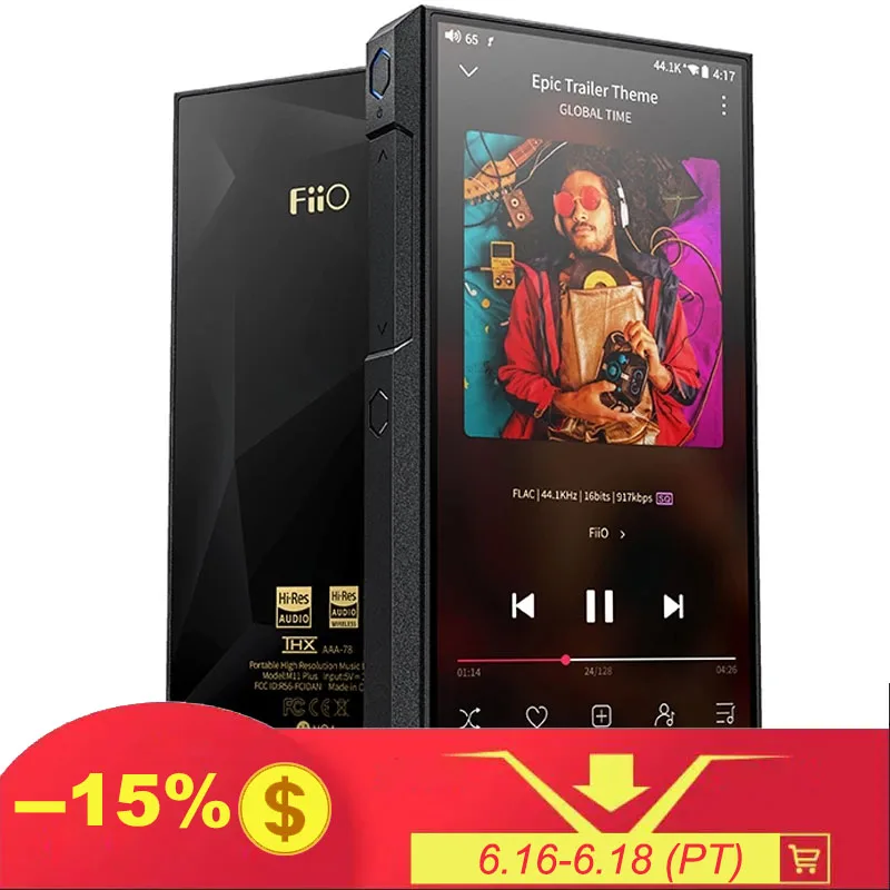 Музыкальный mp3-плеер FiiO M11 Plus LTD Dual AK4497EQ с приложением на Android, Hi-Fi аудио DSD512 DAC Bluetooth Snapdragon 660 MQA THX AAA AMP DAP