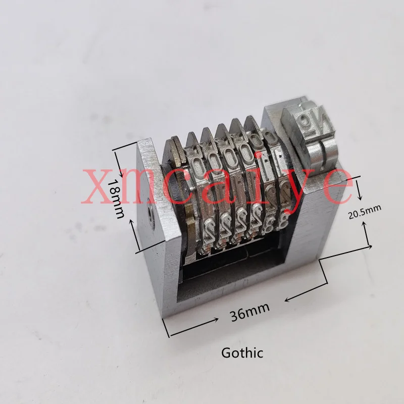 

6 PCS 6 Digits Platen Printing Machine Bronzing 4X8 Gothic Font Numbering Machine Jumping 0.1.2.3.4....