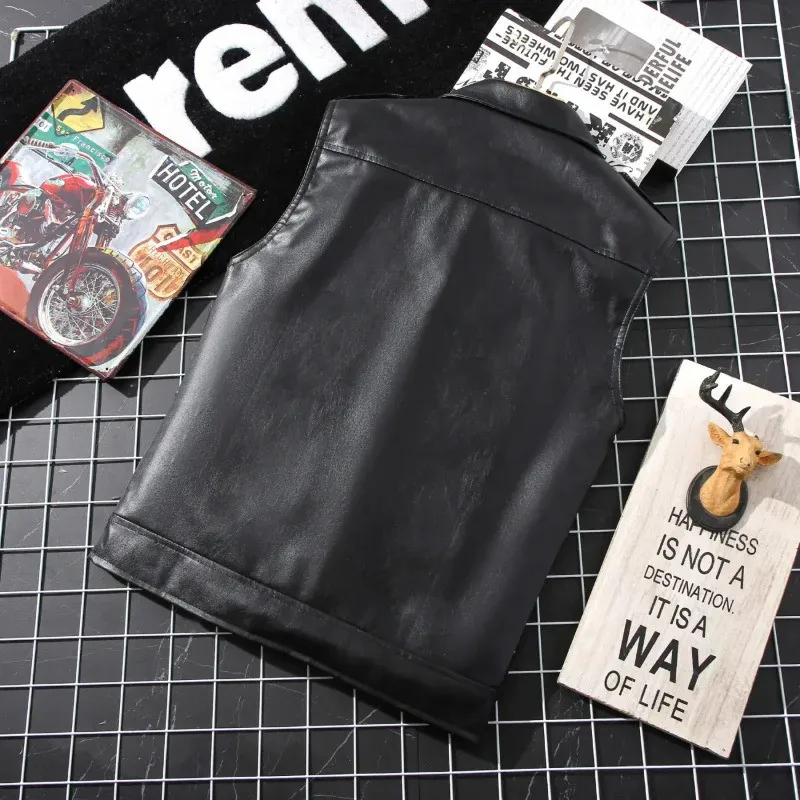 Autumn/Winter PU Leather Punk Style Sleeveless Camisole Vest