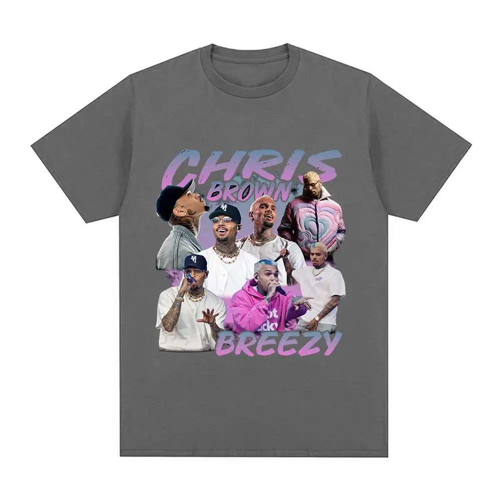 Rap singer Chris Brown Breezy pattern Tshirt Harajuku womes short sleeved Tshirtcasual T-shirt street wear fan gift