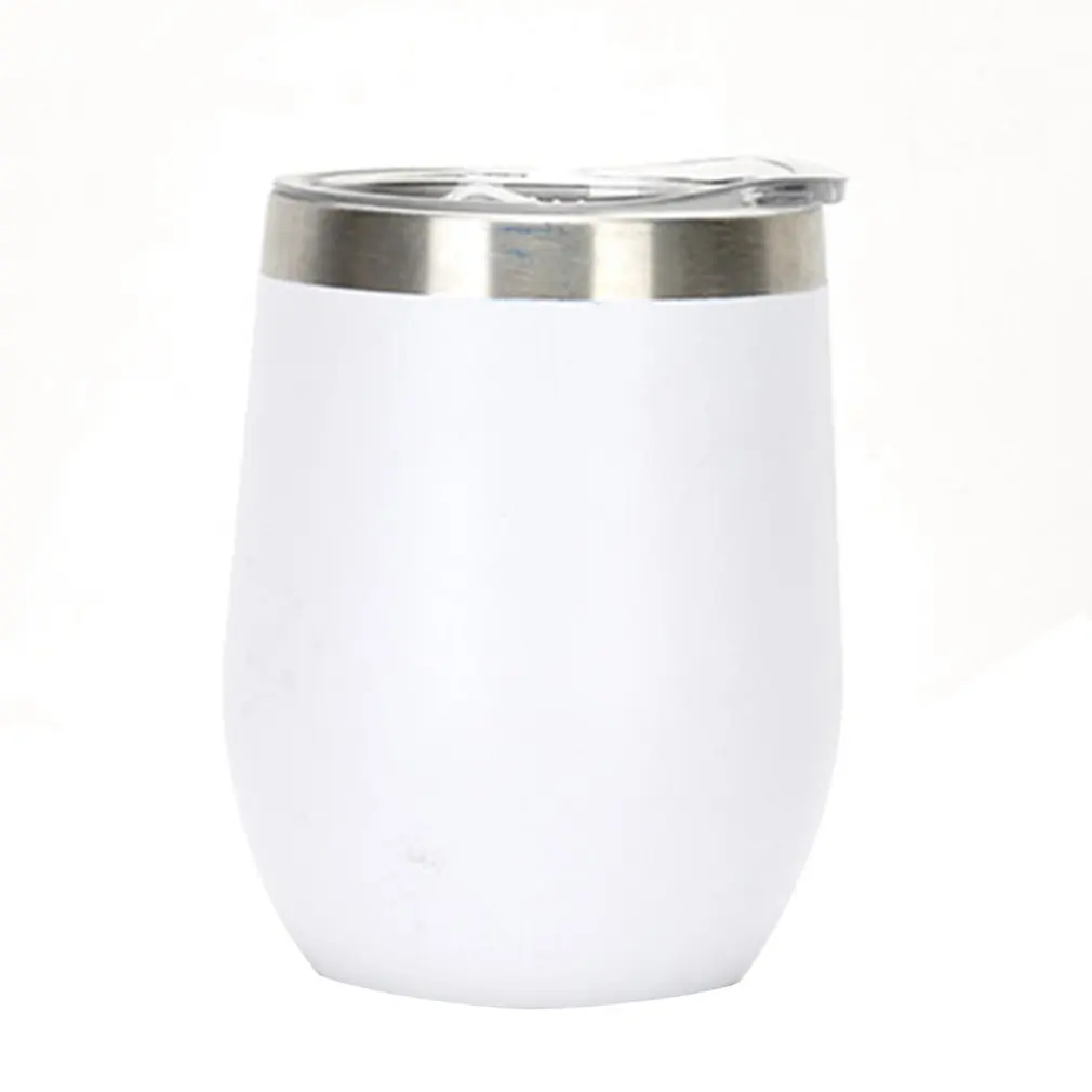 

Stainless Steel Double-layer U-shaped Eggshell Thermos Cup Insulated Wine Glass With Lid Champagne Glass Cocktail Cups New