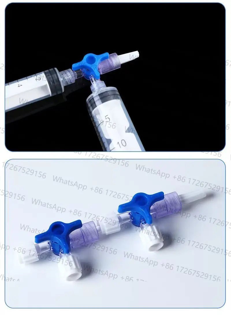 50PCS Sterile Three-Way Stopcock Infusion Converters with Luer Lock for Hydration Single-UseSterilized Package