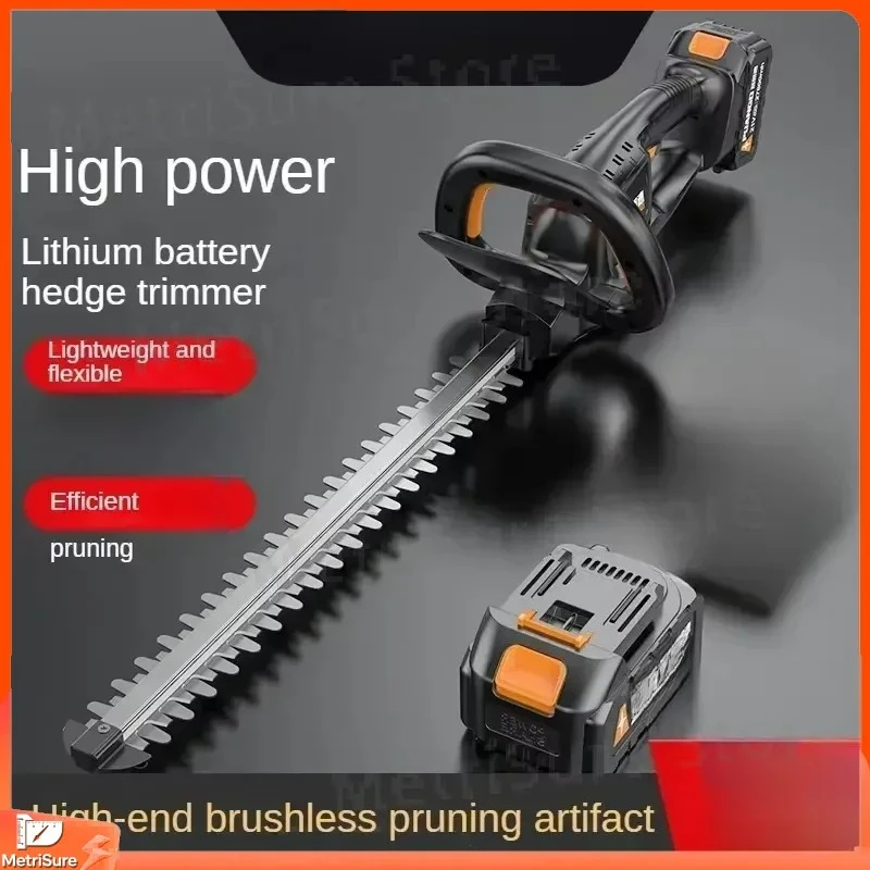 Cordless Hedge Trimmer Rechargeable Battery Powered Garden Pruning Tool for Tea Tree Cutting Branch Trimming Lawn