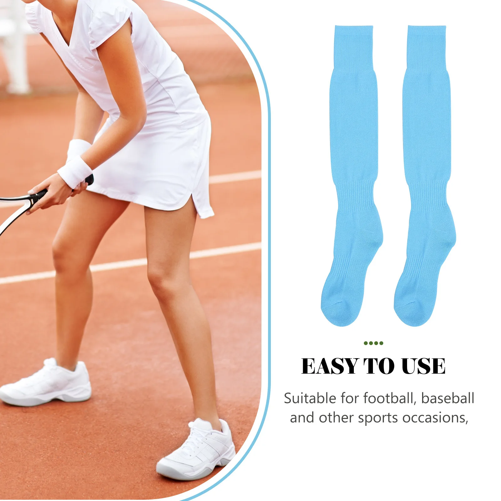 زوجان من جوارب كرة القدم المصنوعة من البوليستر المريحة للرجال والكبار، جوارب مرنة قابلة للتنفس للجري والمشي لمسافات طويلة والتسلق #1
