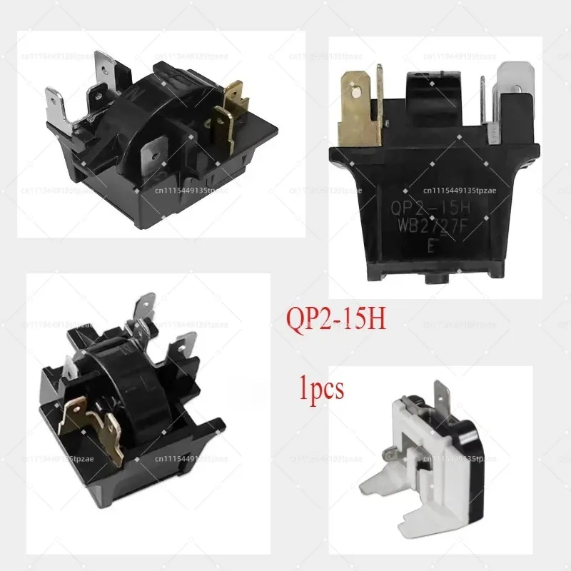 2Pcs Refrigerator Starter with Relay, Butterfly Overload Protector, QP2-15H Type Replacement Part