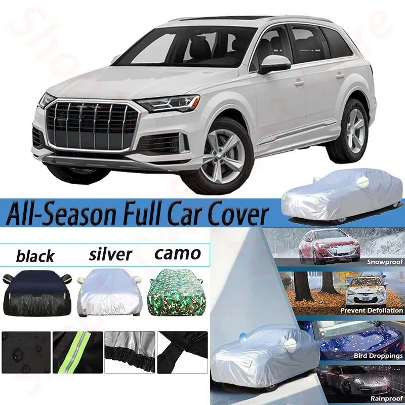 

Full Car Cover For Audi Q7 Waterproof Car Covers Sun Shade Anti-UV Snow Rain Prevent Outdoor SUV Cover Dustproof