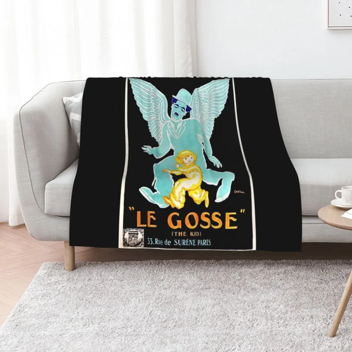 

Vintage 1921 Charlie Chaplin Movie Poster Le Gosse (The Kid) by Jean Carlu Throw Blanket Large Furry Blankets