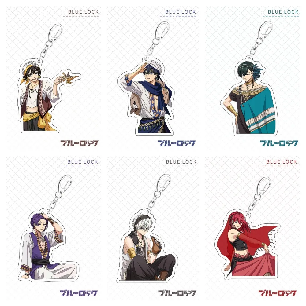 Anime BLUE LOCK Figures Rin Itoshi Bachira Meguru Acrylic Key Chains Isagi Yoichi Character Keyring Model Toy Fans Birthday Gift