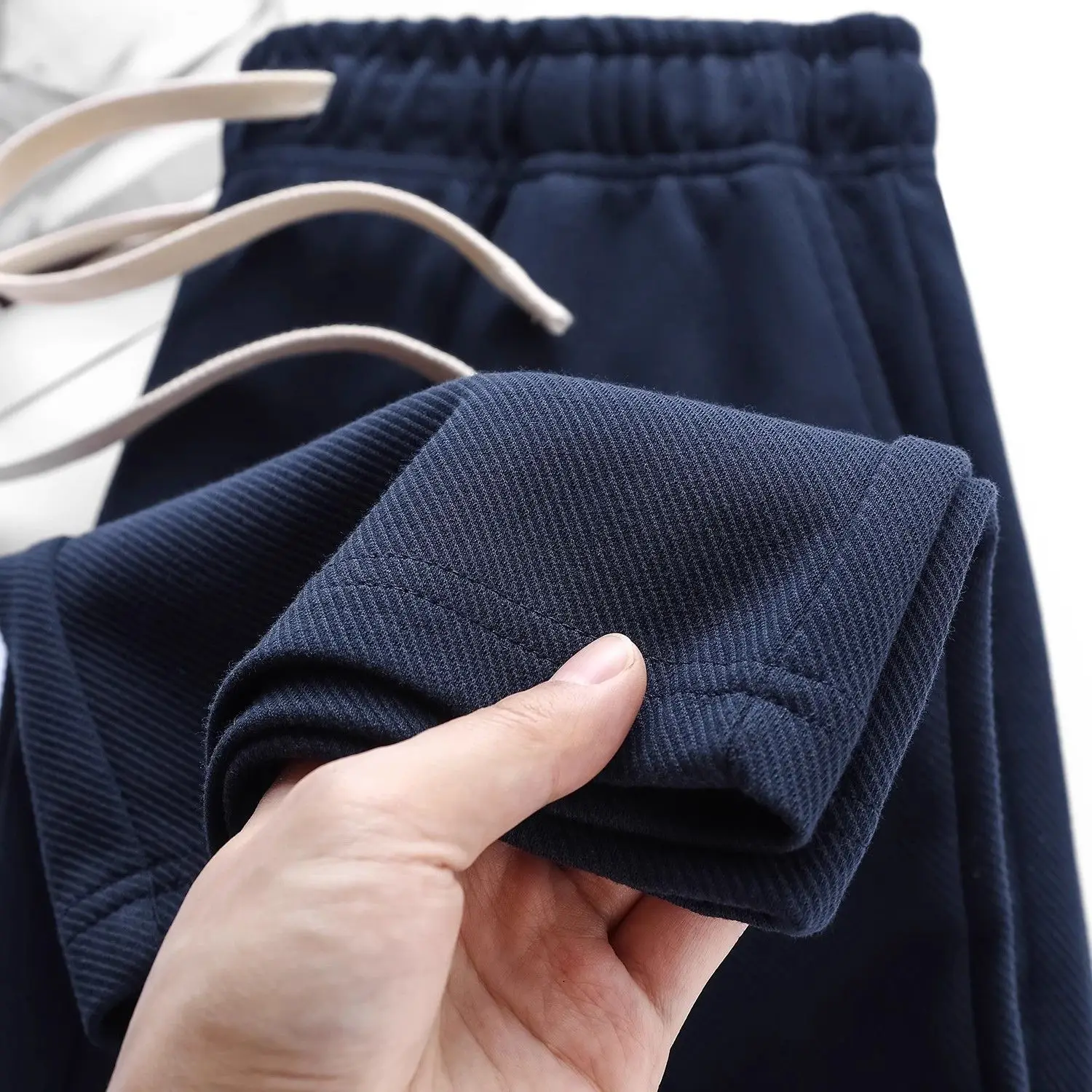 Women's Loose Straight Pants Diagonal Stripes Elastic Waist Spring Autumn Casual Outdoor Sweatpants