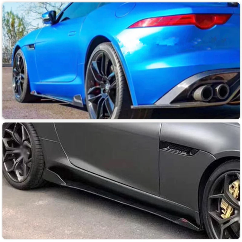 Car Side Skirts Extensions Carbon Fiber for Jaguar F-Type 3.0 Coupe Convertible 2015-2017 Side Door Bumper Apron Lip Body Kits