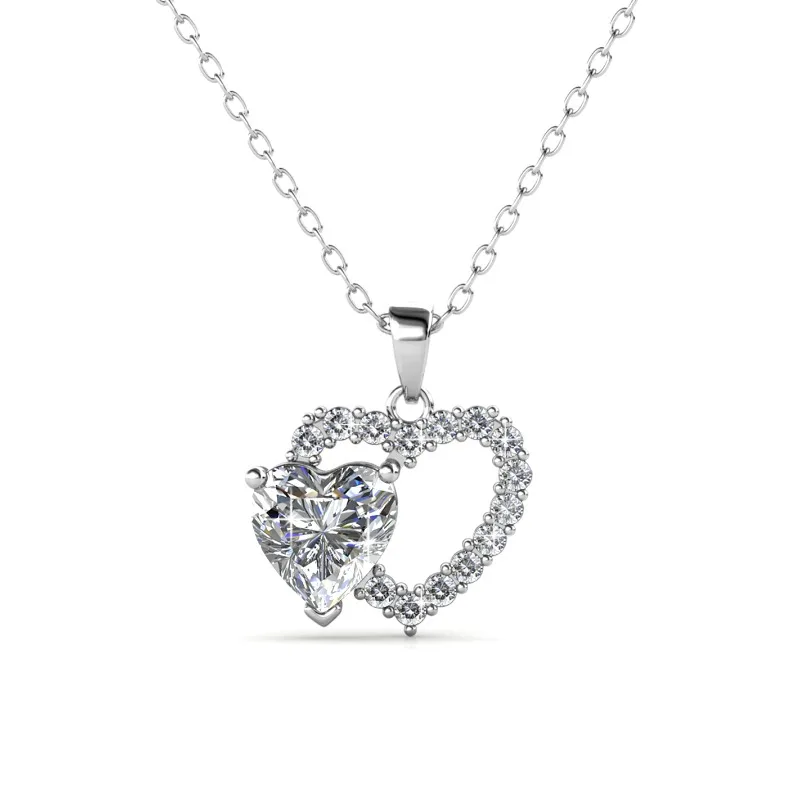 

Daisini Fashion Jewelry for Women Heart Shaped Pendant Necklace with Swarovski Austrian Crystals Luxurious Gift Choice