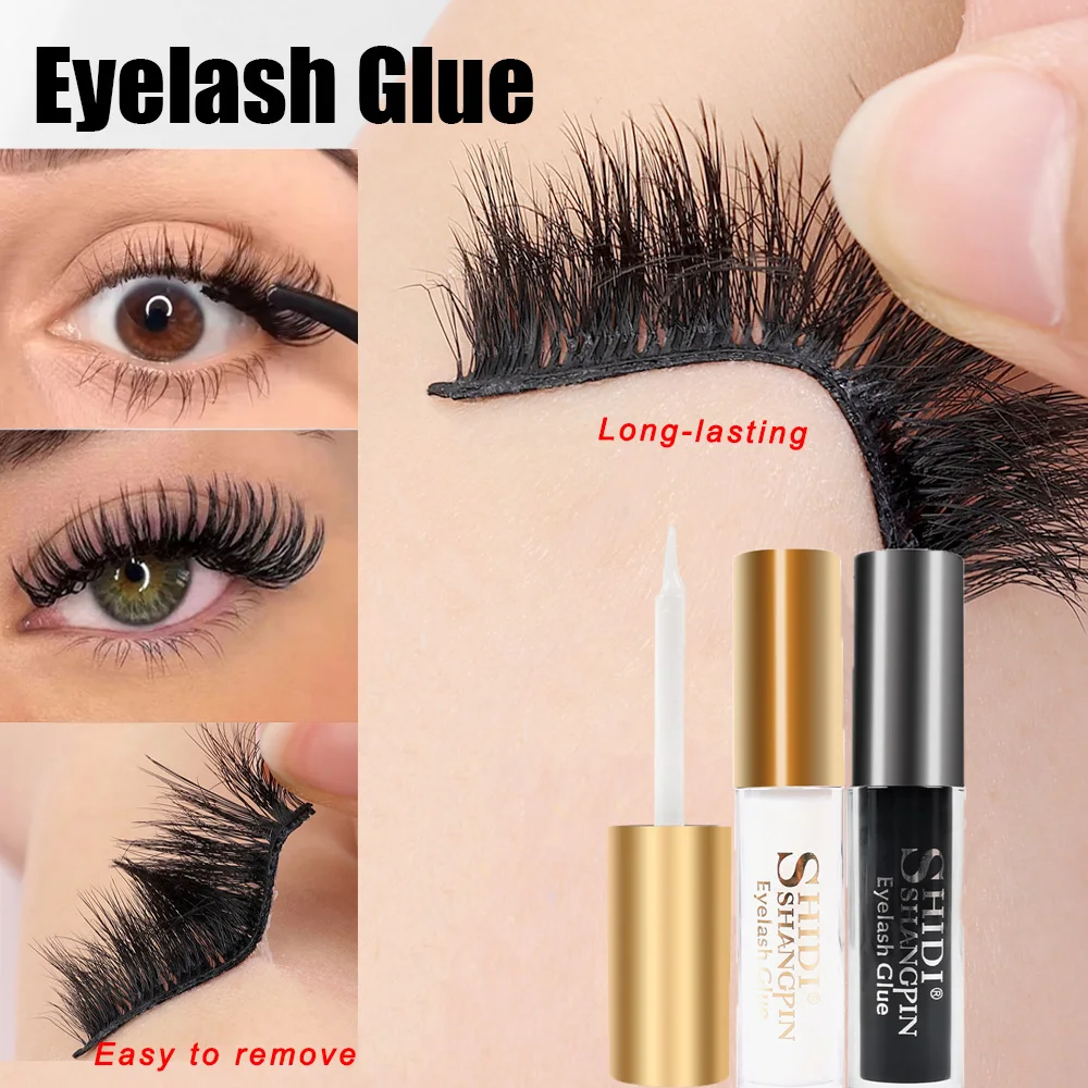 Forte cola adesiva cílios impermeável Quick Dry False Eye Lashes Sticky Clear Black Color Maquiagem cílios Extensão Cola