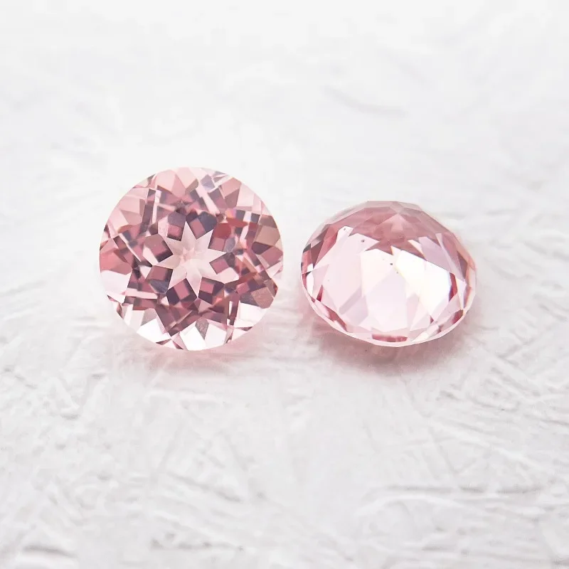 Laborgezüchteter Saphir, runder Schliff, Sakura-Rosa, Edelstein für DIY-Schmuckherstellung, Einlage für Ring und Halskette, wählbares Zertifikat – Detail 5