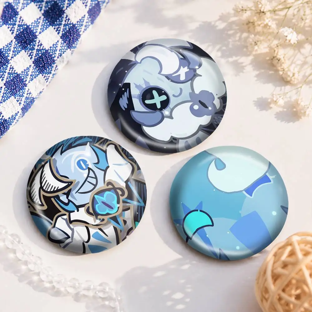 Shadow Milk Cookie 75x75 25x25 Mm Cartoon Round Brooches On Backpack Shirt Accessories Jewelry Badge Gift For Friends