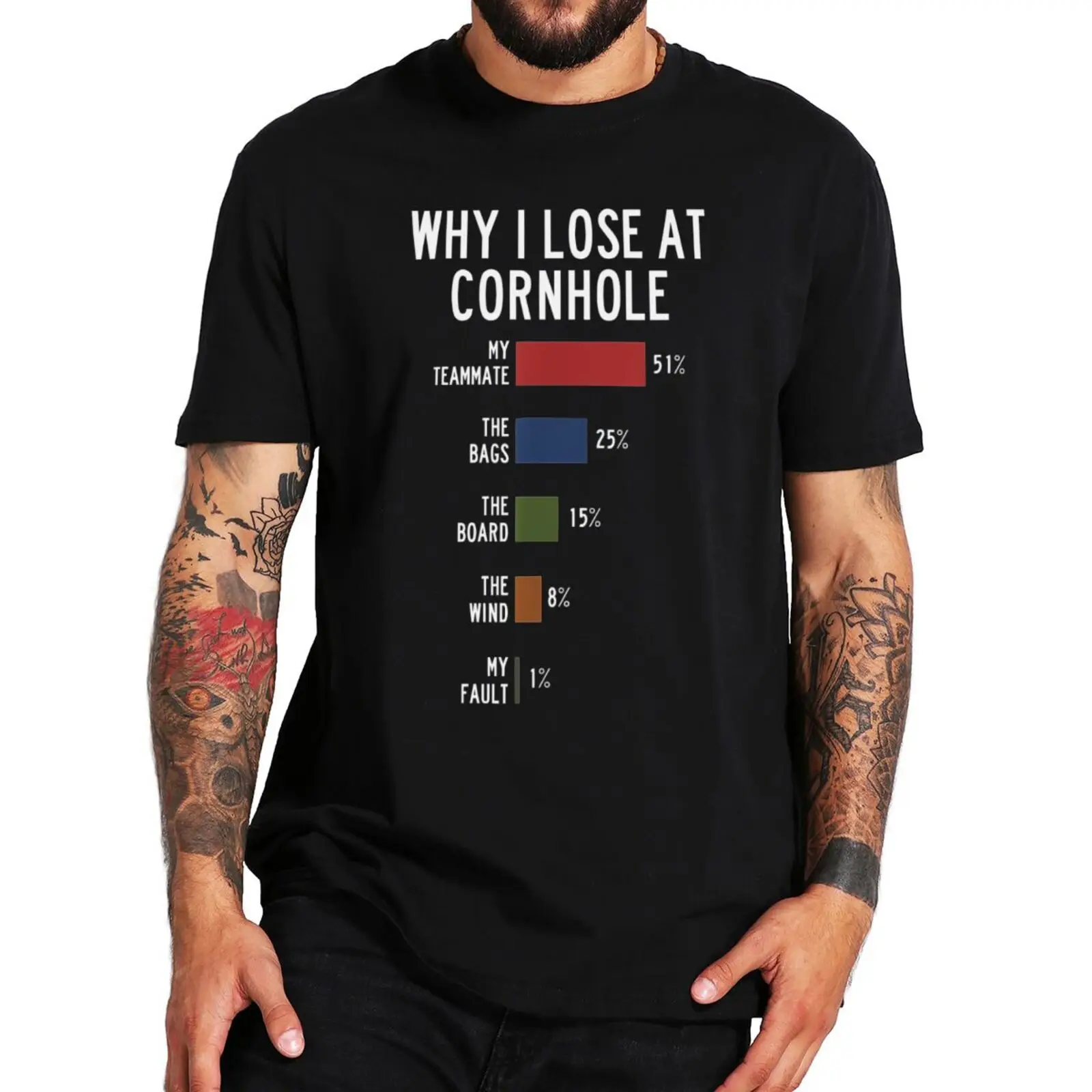 Why I Lose At Cornhole T Shirt Retro Sports Cornholes Lovers Short Sleeve Cotton Y2k Harajuku Breathable cotton Unisex T-shirt