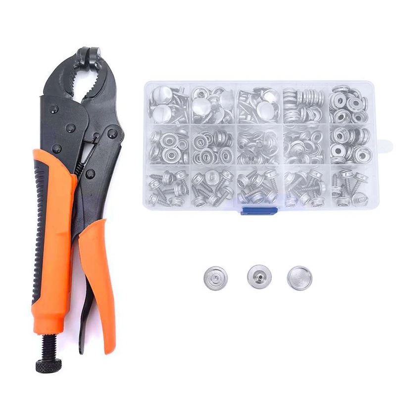 With Snap Button Set For Canvas, Boat Covers Adjustable Pliers Snap Fastener Tool Kit